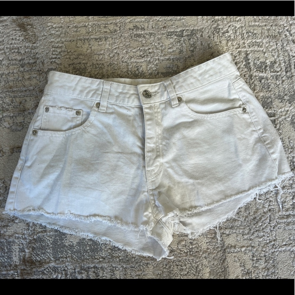 White Denim Booty Shorts